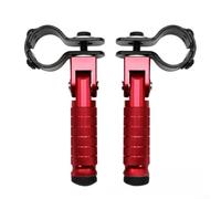 Estriberas plegables CNC para motocicleta, barra de soporte trasera para bicicleta eléctrica, reposapiés plegables para scooter Niu (rojo)