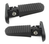 Estriberas plegables de aleación para scooters y bicicletas eléctricas, plataforma trasera antideslizante y móvil para reposar pasajeros con cóncavo-convexo, negro, 78 x 75 mm, 1 par
