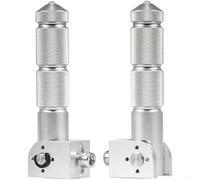 Estriberas plegables de aluminio CNC de 100 mm, reposapiés antideslizante para motocicleta, scooter, ATV, Dirt Bike, BMX, E-Bike, rosca de 9 mm, color negro y rojo (plata)
