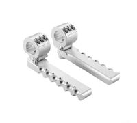 Estriberas plegables estilo clip frontal para BMW R1300GS 2013 a los modelos actuales con configuración estándar de barra de choque de 25 mm (plata)