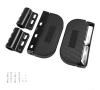 Estriberas plegables para motocicleta con antideslizante para superficie para tubos de protección de 20-25 mm, reposapiés de servicio para bicicletas eléctricas y scooters, acabado negro (E)