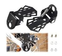 Estriberas traseras bicicleta, 1 par de pedales traseros para bicicleta, Asiento trasero plegable de acero para bicicleta de montaña, Reposapiés para bicicleta de montaña fría