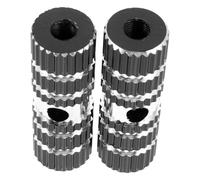 Estriberas Traseras de Aluminio para Bicicleta de Montaña, Par Extensible | Diseño Tubo Sólido Tipo Cohete, Superficie Antideslizante, Eje Trasero, Color Negro, Uso Offroad