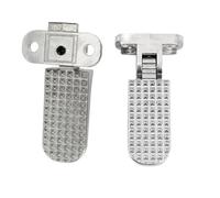 Estriberas Traseras Moto Pedales Traseros Bicicleta Clavijas Plegables Metal Para Bicicletas Eléctricas Motocicletas Reposapiés Trasero Pedal Antideslizante(Double hole Silver)