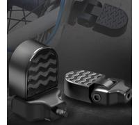 Estriberas traseras plegables compactas para bicicleta eléctrica, pedales antideslizantes de aleación de aluminio, fácil de instalar, reposapiés para bicicleta de montaña, color negro