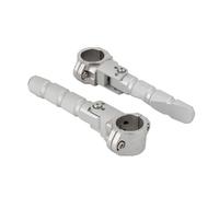 Estribo de motocicleta delantero Reposapiés Universal Para Motocicleta 22mm-32mm Giratorio 360 7/8 1 1.25 Pulgadas Barra De Choque Para La Mayoría Los Modelos(Silver)