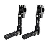 Estribos ajustables para carretera compatibles con kits de montaje Road King Street XL883N Sportster Fat Bob de 32 mm(Black 130mm)
