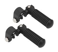 Estribos de bicicleta, estribo de motocicleta, par de clavijas de motocicleta, soporte de reposapiés para barra de choque de motor de 1 pulgada, color plateado (negro)