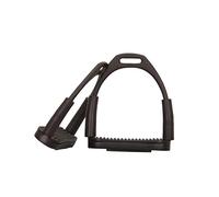 Estribos flexibles de seguridad para montar a caballo, color negro mate, hierros flexibles S de acero (4.5 pulgadas)