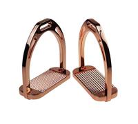 Estribos for montar a caballo con manguera de metal y almohadilla de goma, protección de seguridad for rodillas y tobillos, alivio del dolor y la tensión.(Rose Red)