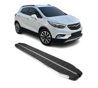 Estribos Laterales Faldones para Opel Mokka 2012-2020 Acero INOX Negro Plata