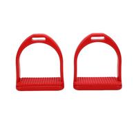 Estribos para Caballos, Diseño Antideslizante de Plástico de Alta Resistencia, Color Rojo, para Lecciones de Equitación, 2 Juegos (Talla pequeña)