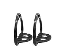 Estribos para Caballos Estribo de carreras silla montar Pedal seguridad antideslizante Suministros ecuestres Luz for caballos for una mayor al(BLACK)