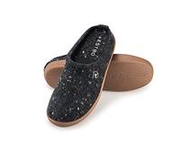 ESTRO Zapatillas Casa Hombre Cerradas - Pantuflas Hombre Fieltro Zapatillas de Casa Fieltro Babuchas Con Suela Goma DUO (Negro, 43 EU)