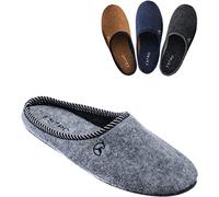 ESTRO Zapatillas Casa Hombre Cerradas - Pantuflas Hombre Zapatillas de Estar Por Casa Antideslizante de Goma REX (42 EU, Piedra)