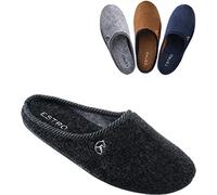 ESTRO Zapatillas Casa Hombre Cerradas - Pantuflas Hombre Zapatillas de Estar Por Casa Antideslizante de Goma REX (41, Antracita)
