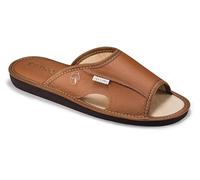 ESTRO Zapatillas Casa Hombre Piel - Zapatillas Casa Cuero Pantuflas Hombre Verano Pantuflas Homem Suela De Memoria VERANO (Oro, 40 EU)