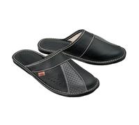 ESTRO Zapatillas De Casa De Hombre Pantuflas Casa Hombre Piel Genuina M44 (41 EU, Gris)