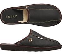 ESTRO Zapatillas De Casa Hombre Invierno Piel De Carnero Pantuflas Casa Hombre Lana Suela De Memoria Frost (40 EU, Cacao Lana)