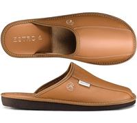 ESTRO Zapatillas De Casa Hombre Invierno Piel De Carnero Pantuflas Casa Hombre Lana Suela De Memoria Rust (46 EU, Oro)