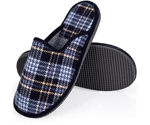 ESTRO Zapatillas De Casa Hombre Pantuflas Algodón con Suela de Memoria Antideslizante F17 (41, Azul)