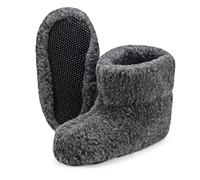 ESTRO Zapatillas De Casa Mujer Invierno Unisexo Lana Pantuflas Zapatillas para Hombre Hechas De Lana De Oveja Ole (40, Antracita)