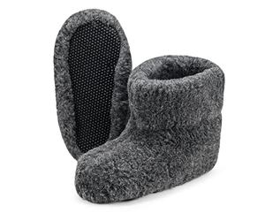 ESTRO Zapatillas De Casa Mujer Invierno Unisexo Lana Pantuflas Zapatillas para Hombre Hechas De Lana De Oveja Ole (42, Antracita)