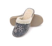 ESTRO Zapatillas Mujer Casa Invierno - Pantuflas de Fieltro Zapatillas Mujer Casa Cerradas Pantuflas Invierno F04 (37, Blanco)
