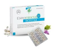 Estromineral Serena Plus - Complemento Alitmenticio para Combatir Sofocos y Síntomas Asociados a la Menopausia - Isoflavonas de Soja, Vitamina D3, Calcio y Magnesio - 30 comprimidos