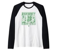 Estroncio Perro Johnny Alpha Texto Verde 2000 AD Comic Camiseta Manga Raglan