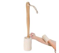 Estropajo de ducha - Luffa - Esponja para la espalda de silicona con mango largo de silicona, exfoliante natural, exfoliante corporal, luffa exfoliante natural con mango largo de madera para E