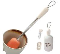 Estropajo de limpieza con mango telescópico: cepillo de limpieza de tazas, herramienta especial para botellas expandible, sorprendente estropajo de gran alcance, novedoso limpiador de utensilios de