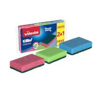 Esponja Vileda Glitzi Colors Mid Foam | Esponjas Brillantes y Coloridas | Elimina Suciedad Persistente | Poder de Limpieza Excepcional | Tratamiento Antibacteriano | Duradera y Resistente
