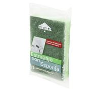 Estropajo fibra verde con esponja pequeño (An x L: 8 x 12 cm, Material: Materiales naturales, 3 ud.)
