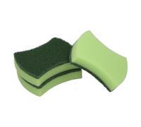 Estropajo verde con esponja. pack 3 unidades.