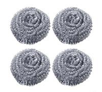 Estropajos de metal de acero inoxidable, 4 unidades, esponjas fuertes para eliminar grasa de alimentos quemados, limpiador de estufas de cocina, 4 x 3 cm