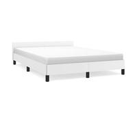 Estructura de cama doble matrimonial con cabecero - blanco 140x200 cm
