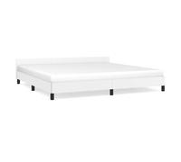 Estructura de cama doble matrimonial con cabecero - blanco 200x200 cm