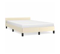Estructura de cama doble matrimonial con cabecero - crema 120x200 cm