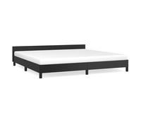Estructura de cama doble matrimonial con cabecero - negro 200x200 cm