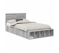 Estructura de cama doble matrimonial con estante manual gris sonoma 120 x 190 cm