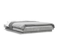 Estructura de cama gris hormigón, 140 x 200 cm, marco moderno de material de madera, resistente y duradero, fácil montaje, para dormitorios y habitaciones de invitados