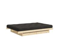 Estructura de cama Kanso con 4 cajones, 180x200 mm, sin tratar.