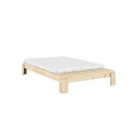 Estructura de cama Layers con banco, 140x200 mm, pino lacado transparente.