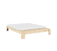 Estructura de cama Layers con banco, 180x200 cm, pino lacado transparente.