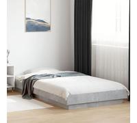 Estructura de Cama, Madera Contraplacada con Base Sólida, Diseño Minimalista Moderno, Cama Individual Ideal para Dormitorios Juveniles o Habitaciones Pequeñas, Color Gris Hormigón, 75x190 cm