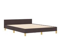 Estructura de Cama Moderna Marrón Oscuro 160X200 cm Con Diseño de Bloques en Forma de Diamante | Madera Maciza y de Ingeniería Elegantes Muebles de Dormitorio Apto para Dos Adultos Fácil de Ensamblar