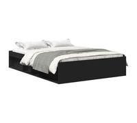 Estructura de cama negra de 140 x 200 cm, moderna cama de metal con cabecero, duradera y estable, ideal para dormitorio, resuelve problemas de espacio en espacios pequeños
