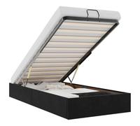 vidaXL Estructura Cama otomana sin colchón Terciopelo Negro 90x200 cm, Estructura de Cama, Estructura de Cama otomana, Estructura de Cama con Almacenamiento Debajo de la Cama