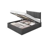 VASAGLE Estructura de Cama Plegable de 160 x 200 cm, para Debajo de la Cama, cabecero, Sistema hidráulico, Moderno, fácil Montaje, Color Gris Oscuro RMB615G02